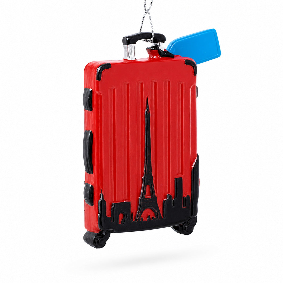 Paris Suitcase Travel Theme Resin Christmas Ornament