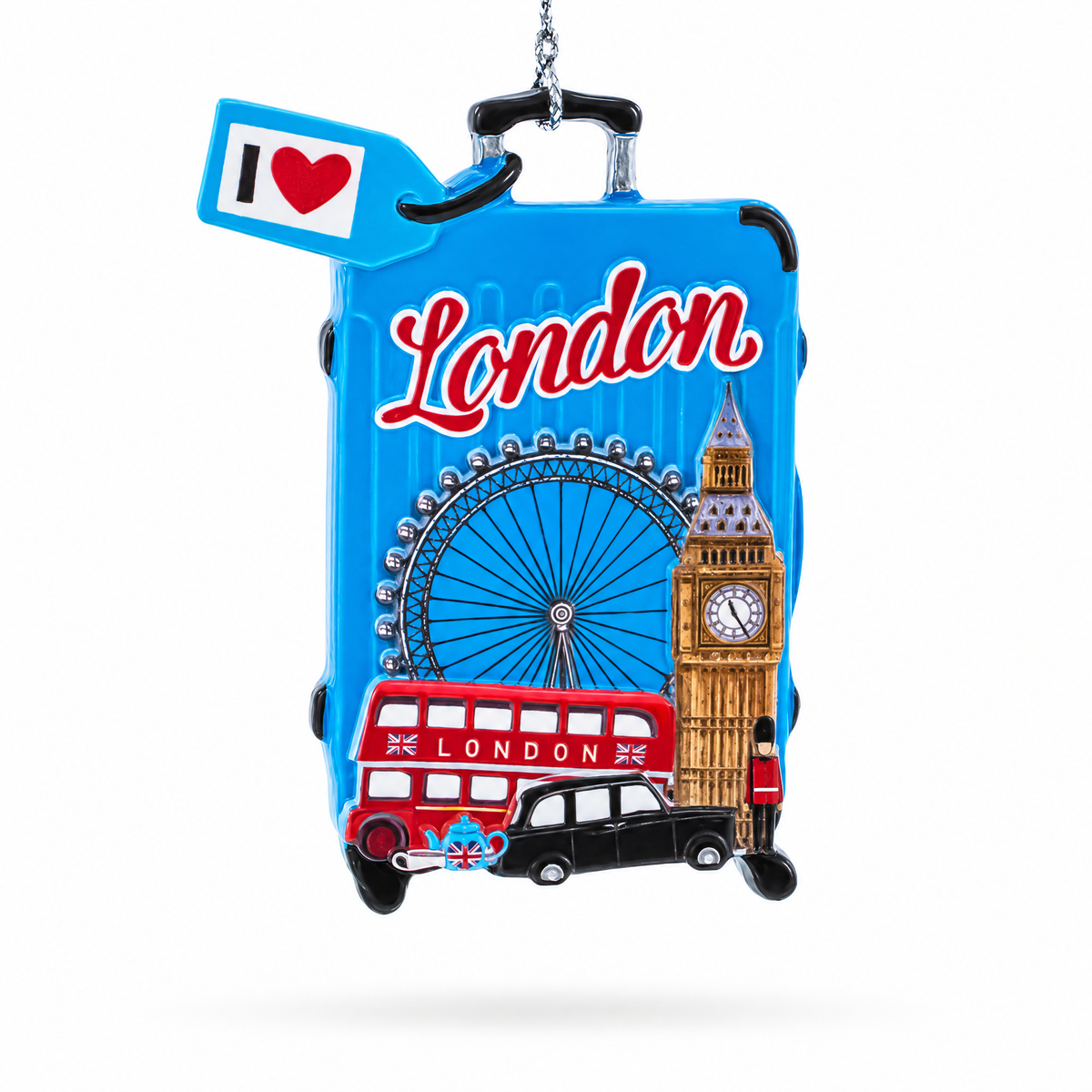 London Suitcase Travel Resin Christmas Ornament