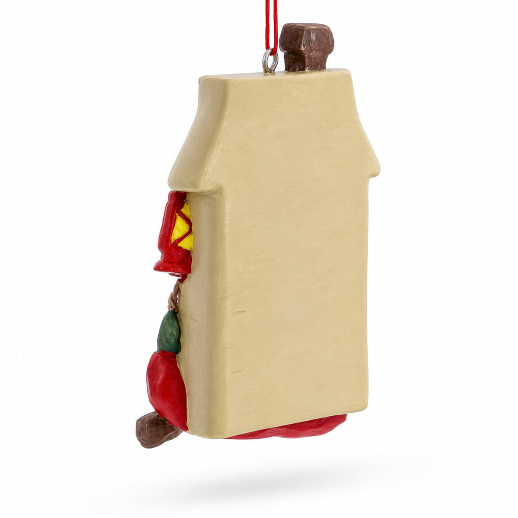 Rustic Cabin Rules Sign with Bear and Canoe Resin Christmas Ornament