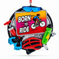 Born to Ride Cyclist Gear Resin Christmas Ornament