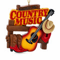 Raised on Country Music Fan Guitar Hat Boots Resin Christmas Ornament
