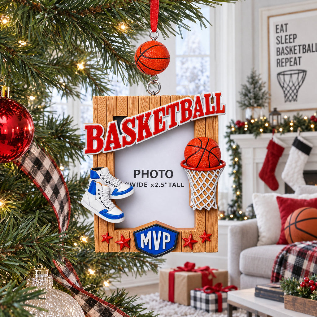 Basketball All Star Memory Photo Frame Resin Christmas Ornament