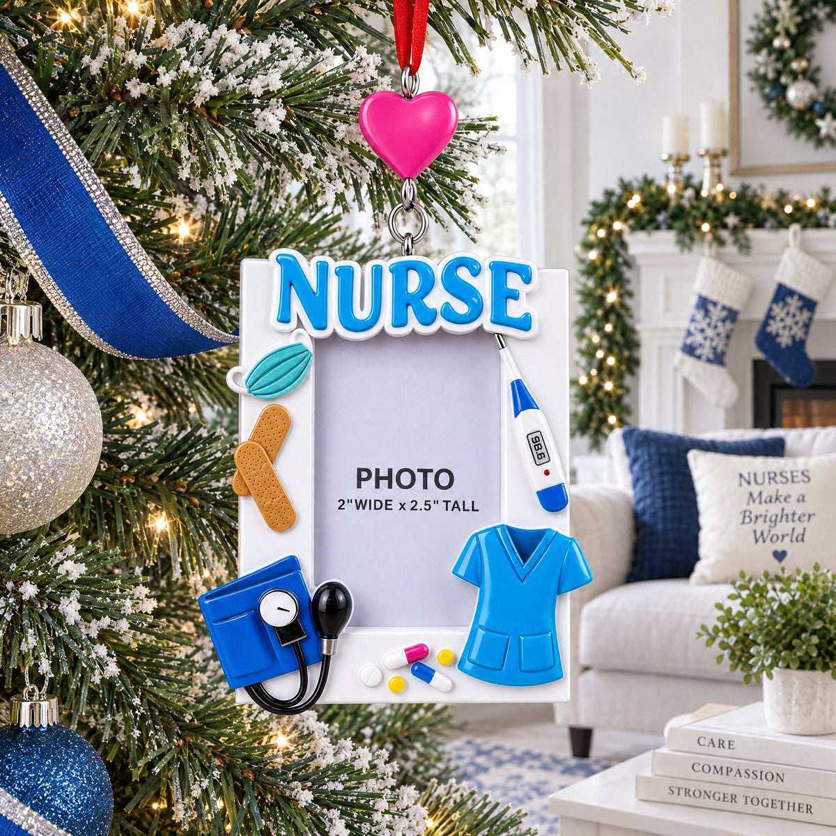 Nurse Photo Frame Resin Christmas Ornament