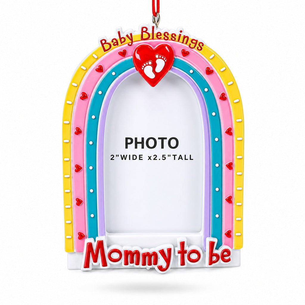 Mom's Baby Blessings Photo Frame Resin Christmas Ornament