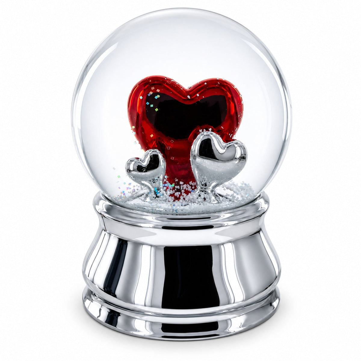 Romantic Red Heart in Love Glass Musical Water Snow Globe