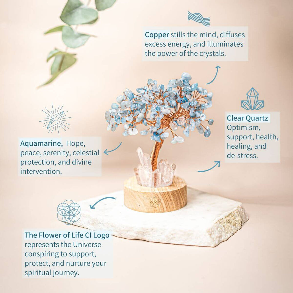 Guardian Lamp of Protection - Aquamarine Tree