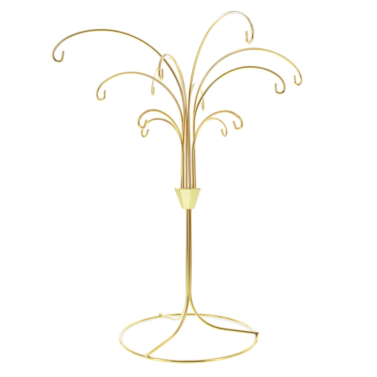 12-Arm Spiral Fountain Brass Gold Metal Ornament Stand Display 11.5 Inches