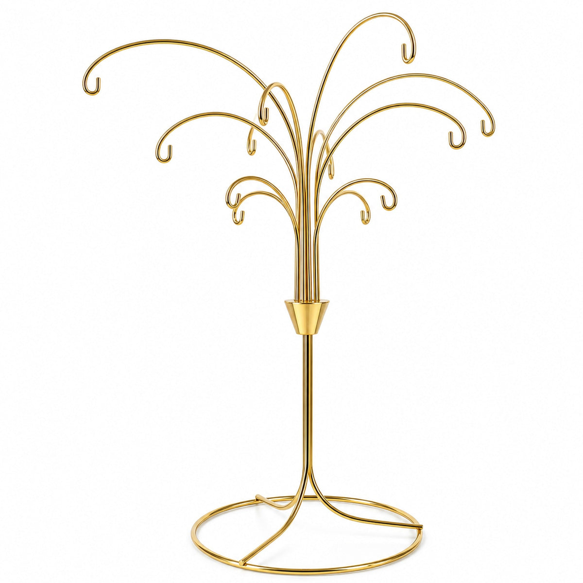 12-Arm Spiral Fountain Brass Gold Metal Ornament Stand Display 11.5 Inches