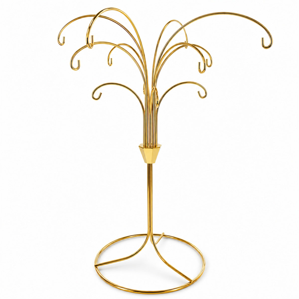 12-Arm Spiral Fountain Brass Gold Metal Ornament Stand Display 11.5 Inches