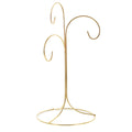 3-Arm 3-Tier Gold Brass Metal Ornament Stand Display 10.75 Inches