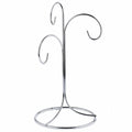 3-Arm 3-Tier Silver Metal Ornament Stand Display 10.75 Inches
