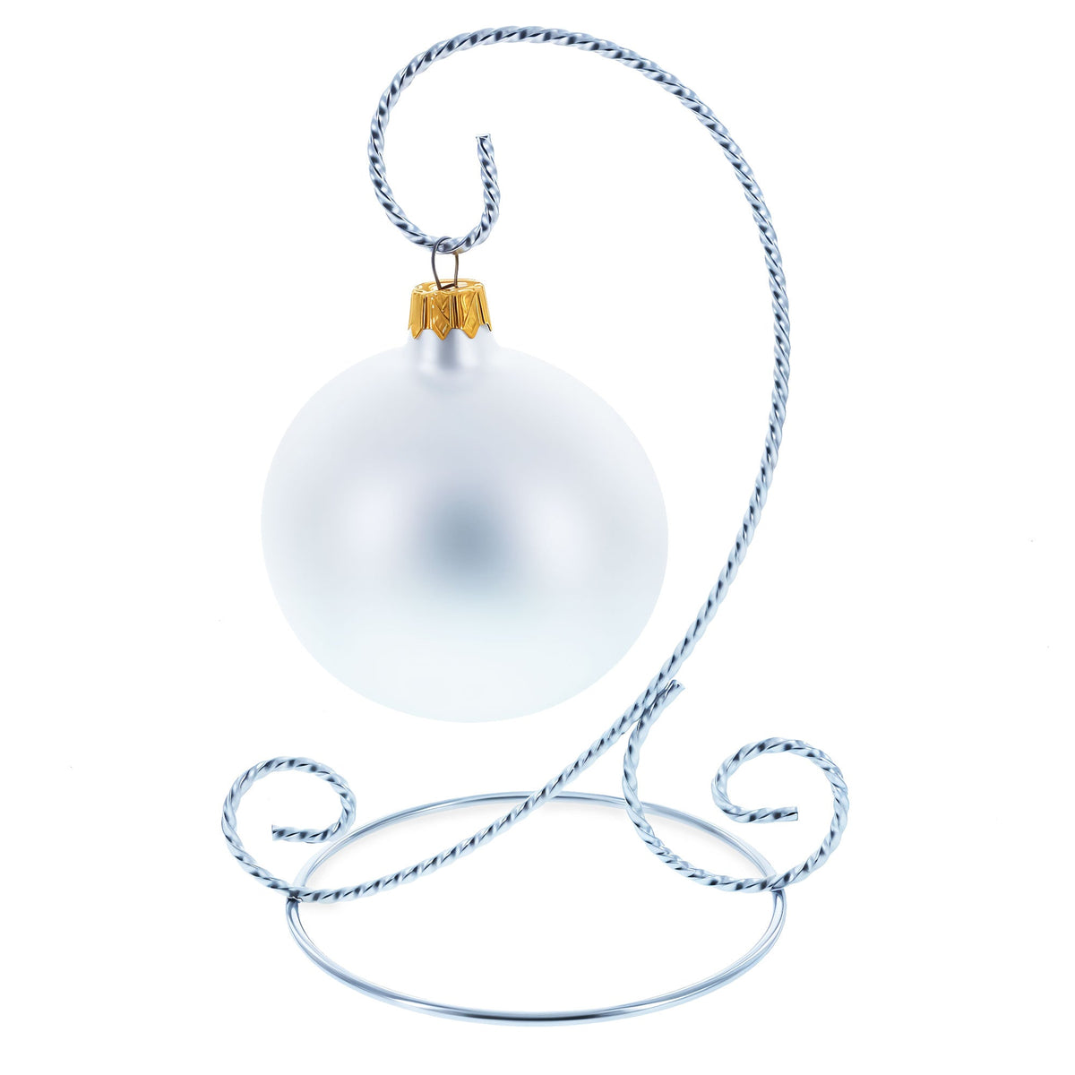 Twisted Wire Silver Metal Ornament Stand Display 7.2 Inches