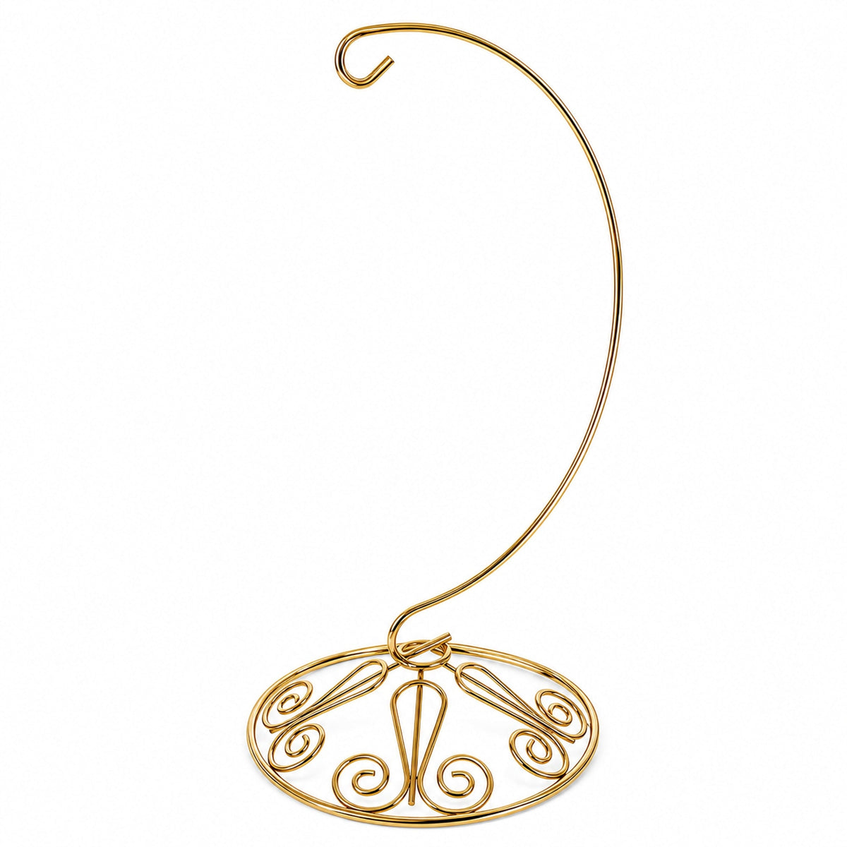 Curved Gold Wire Swirl Base Ornament Stand Display 8.75 Inches