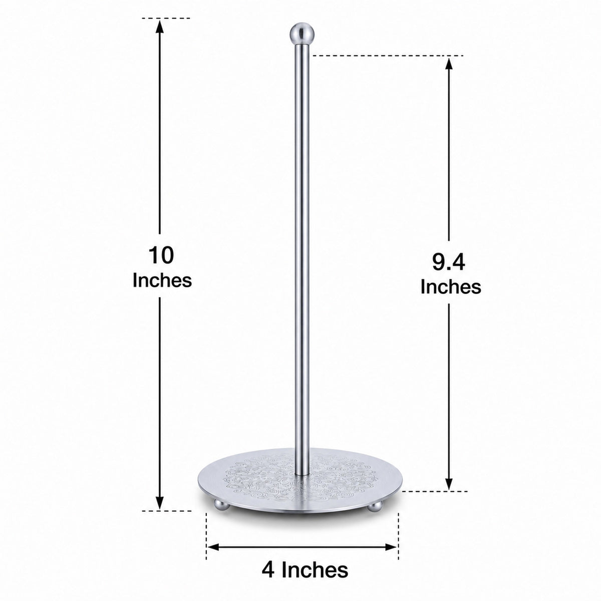 Ornate Silver Metal Rod Tree Topper Stand Display Stand 10 Inches