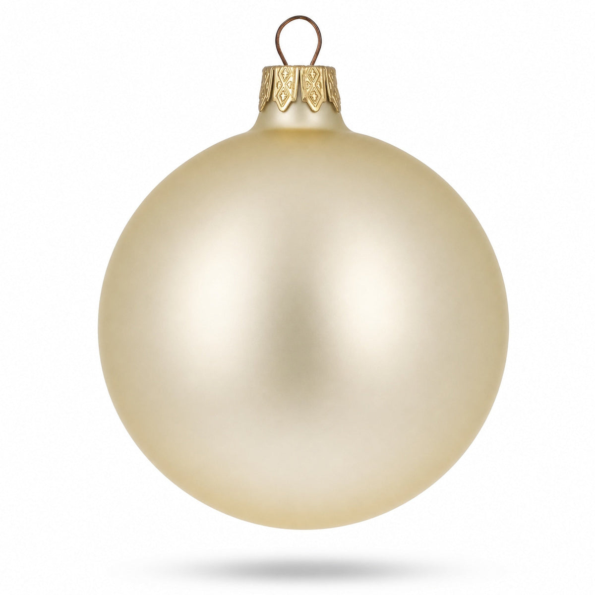 Set of 6 Beige Glass Ball Christmas Ornaments 3.25 Inches
