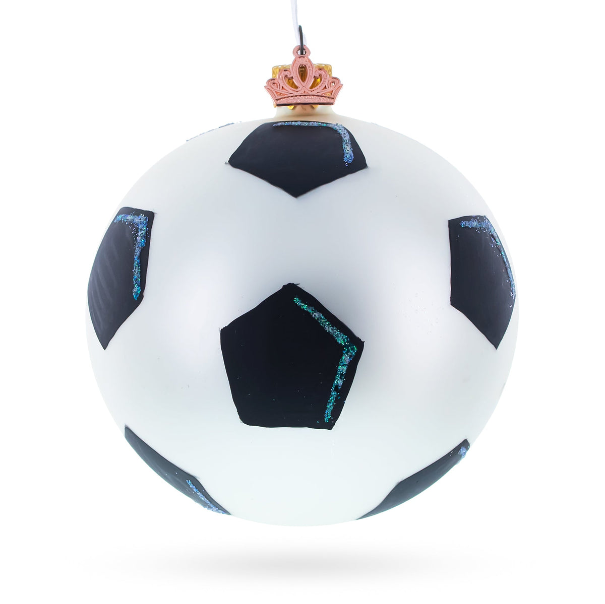 Soccer Player in Action Glass Ball Christmas Sports Ornament 4 Inches
