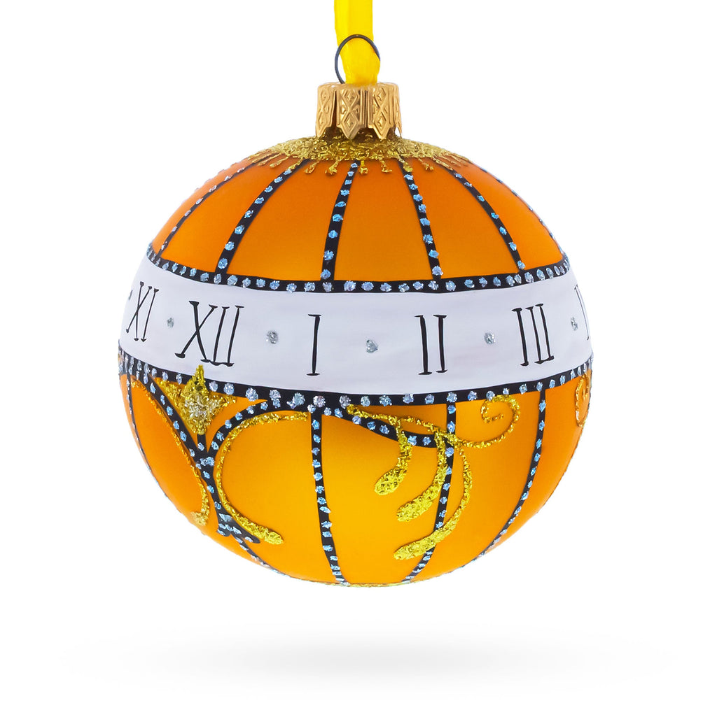 1899 Madonna Lily Clock Royal Glass Ball Christmas Ornament, 3.25 Inches
