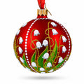 1898 Lilies of the Valley Royal Glass Ball Christmas Ornament 3.25 Inches