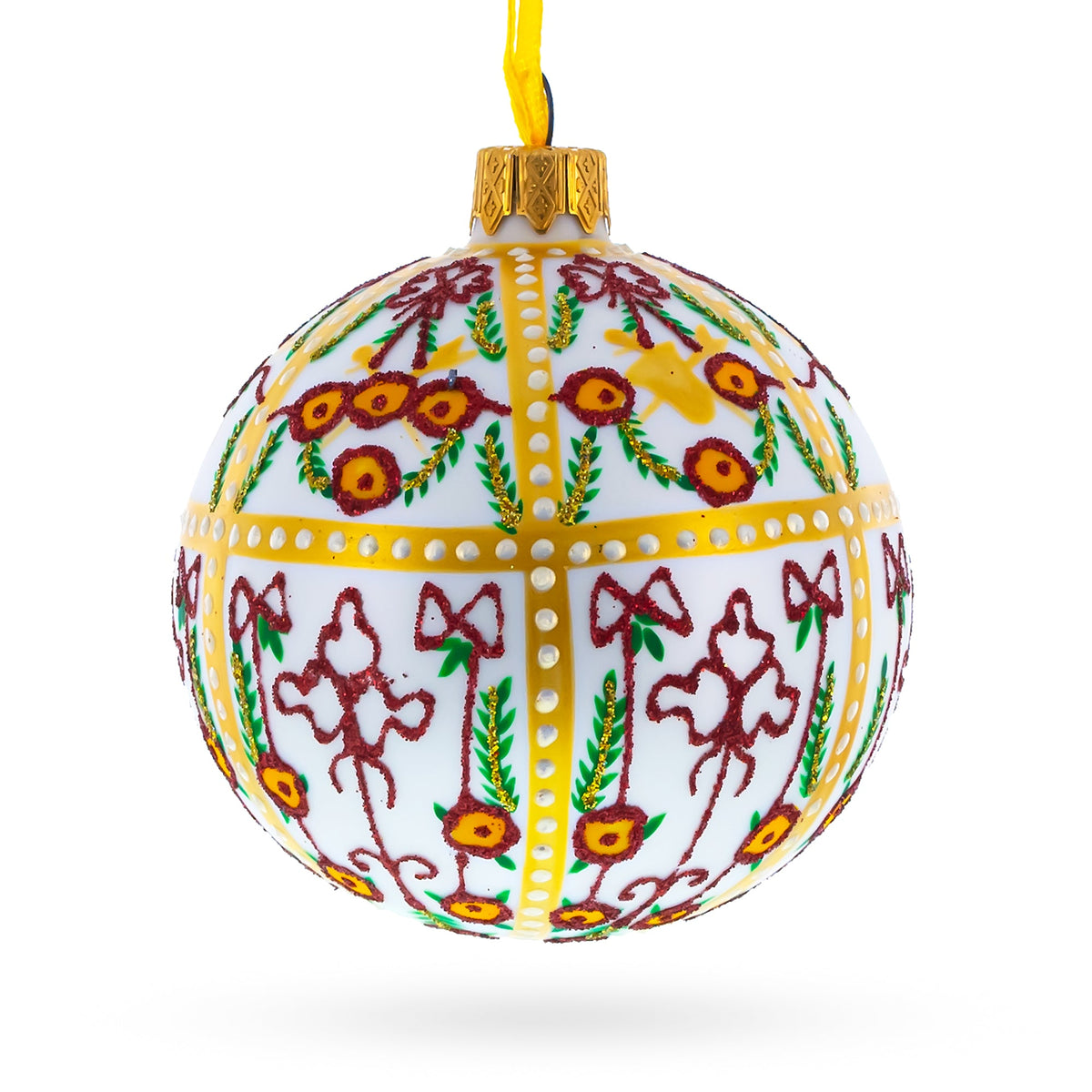 1901 Gatchina Palace Royal Glass Ball Christmas Ornament 3.25 Inches