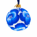 Pansies Flowers on White Glass Ball Christmas Ornament 3.25 Inches