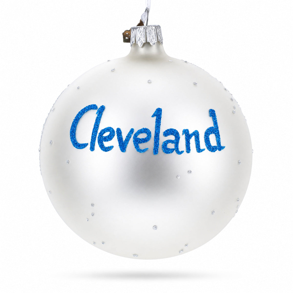 Cleveland, Ohio Glass Ball Christmas Ornament 4 Inches