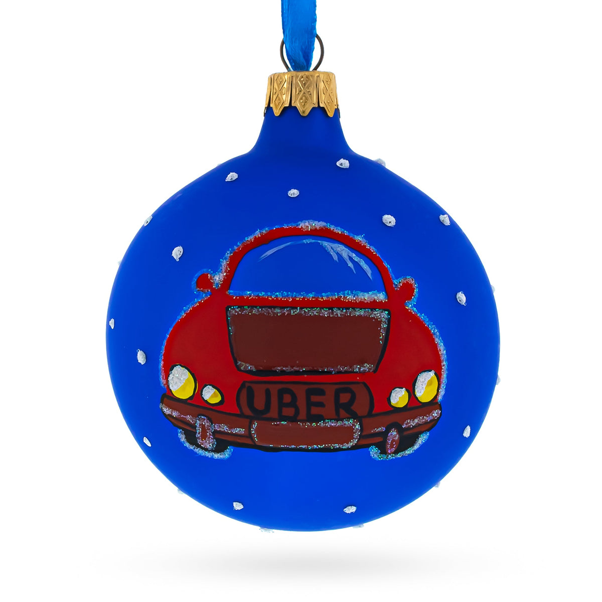 The Taxi Cab Glass Ball Christmas Ornament 3.25 Inches