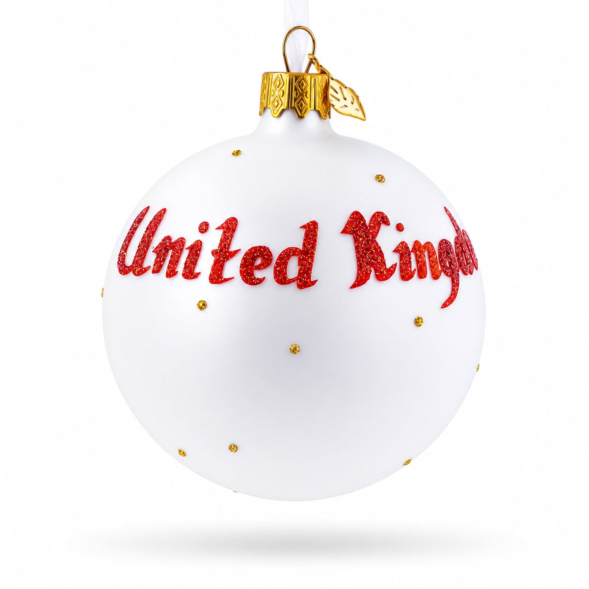Flag of United Kingdom Glass Ball Christmas Ornament 3.25 Inches