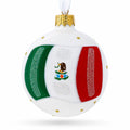 Flag of Mexico Glass Ball Christmas Ornament 3.25 Inches