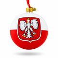 Poland Coat of Arms Glass Ball Christmas Ornament 3.25 Inches