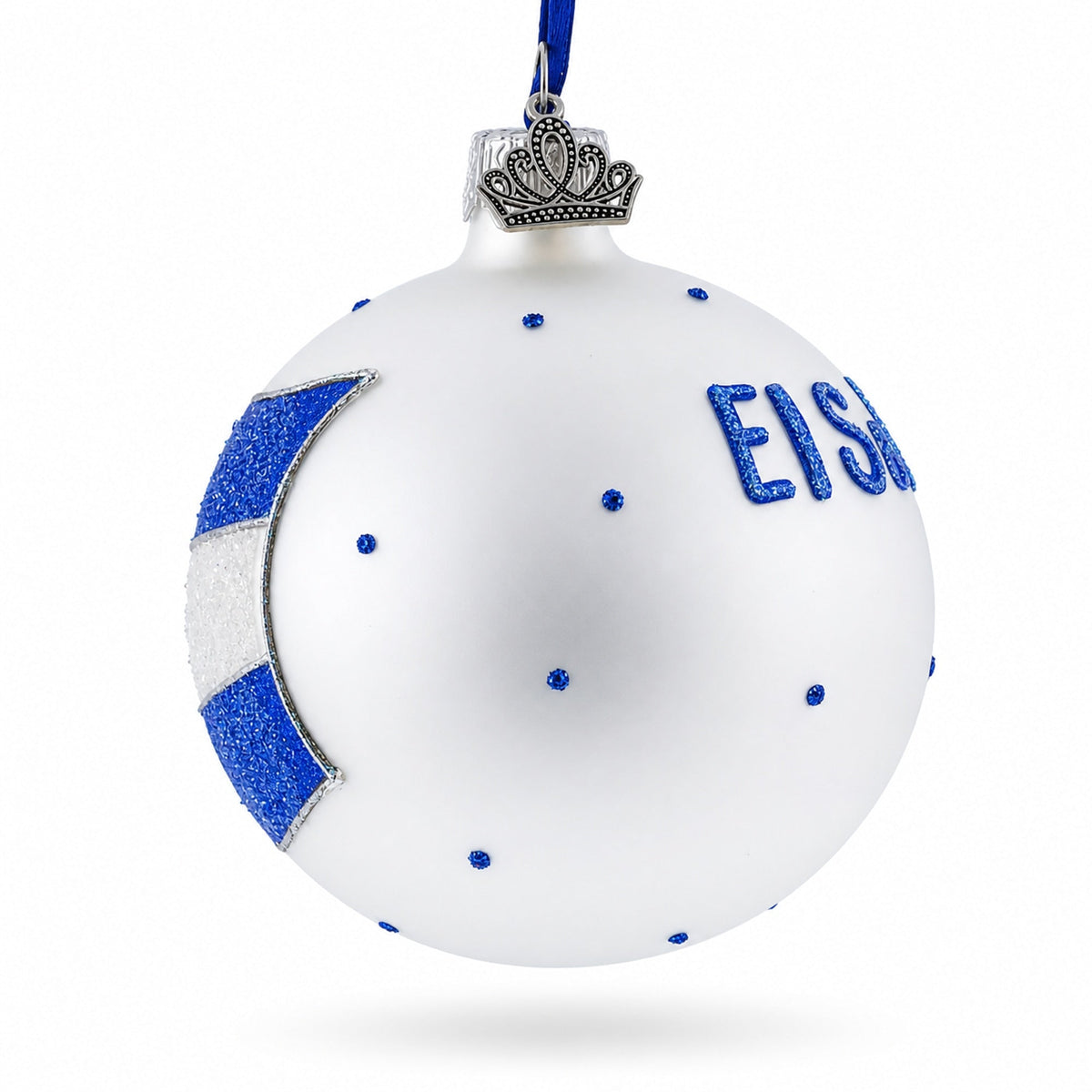 Flag of El Salvador Glass Ball Christmas Ornament 3.25 Inches