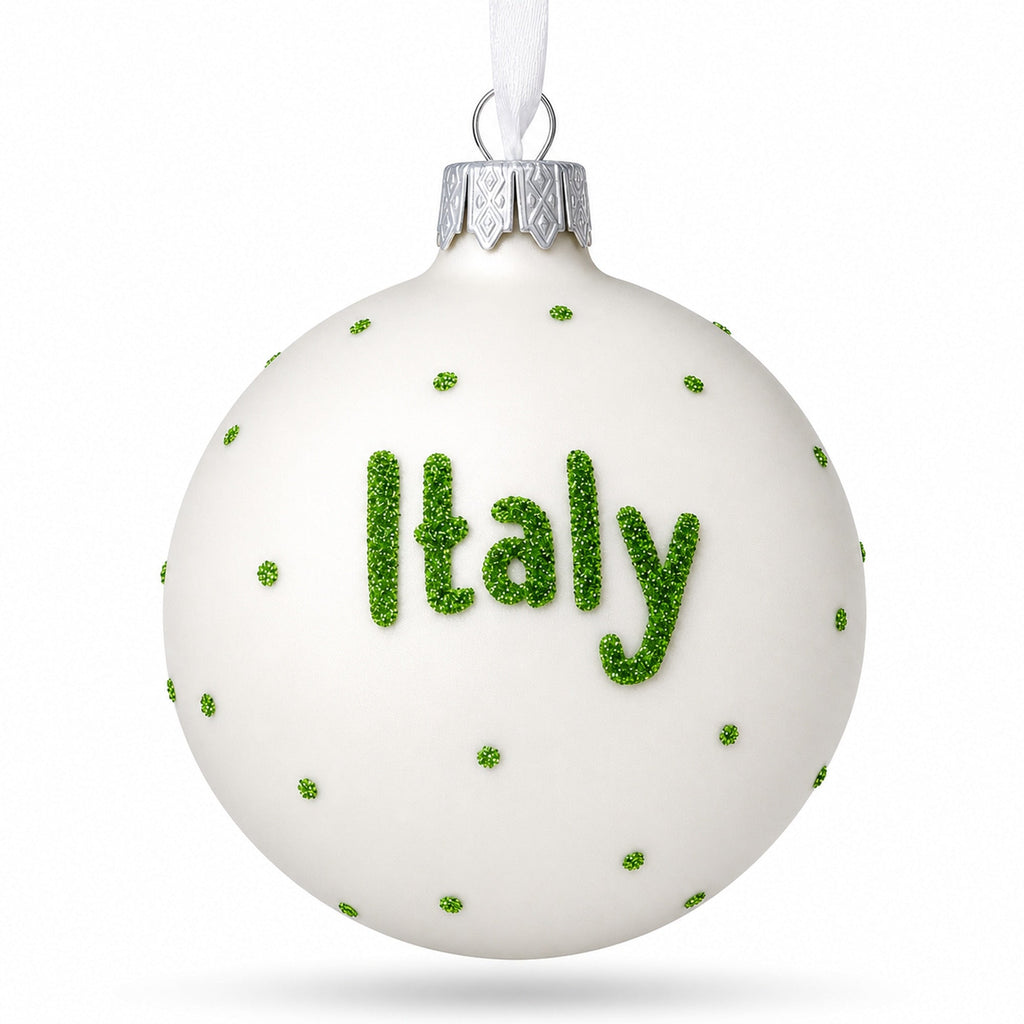 Flag of Italy Glass Ball Christmas Ornament 3.25 Inches