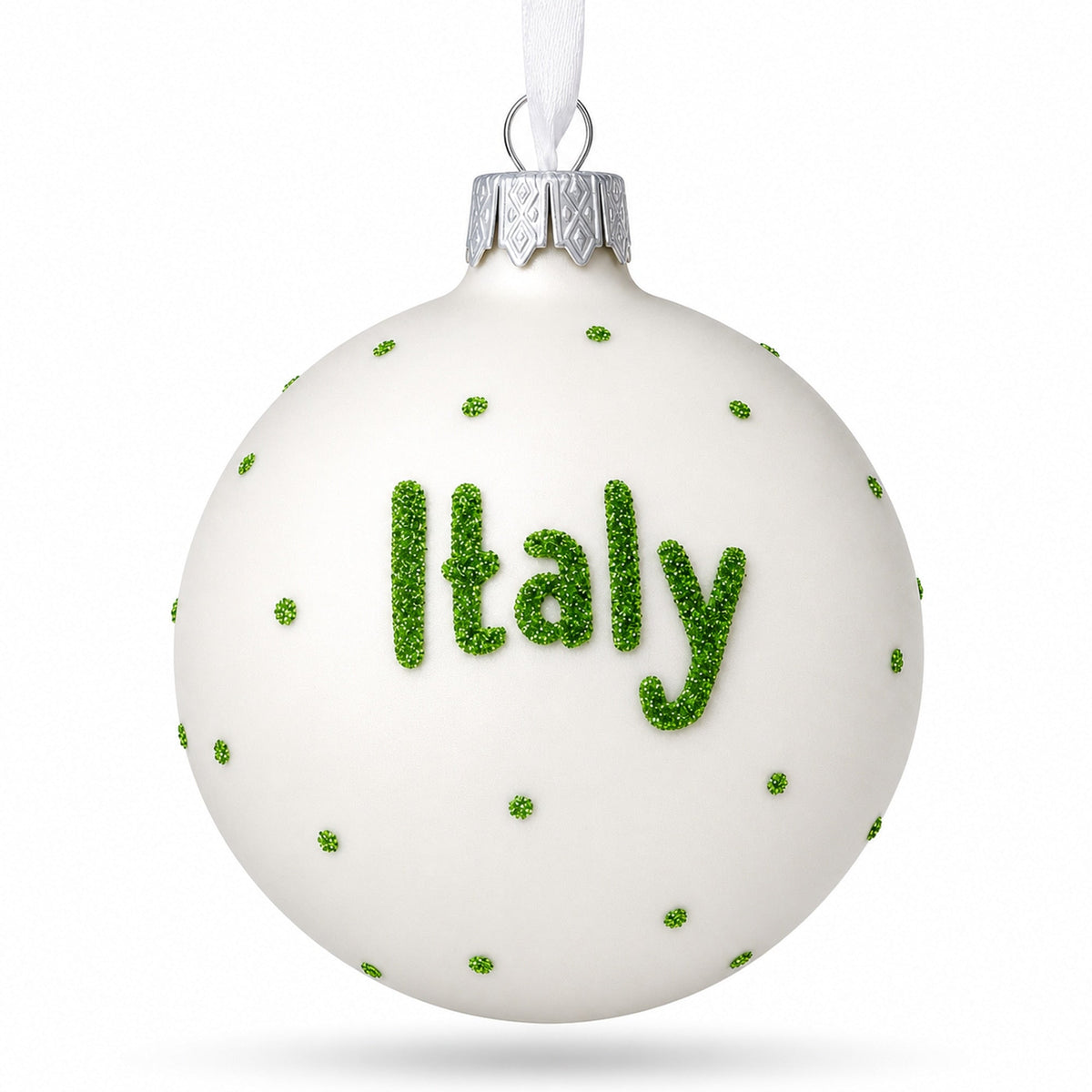 Flag of Italy Glass Ball Christmas Ornament 3.25 Inches