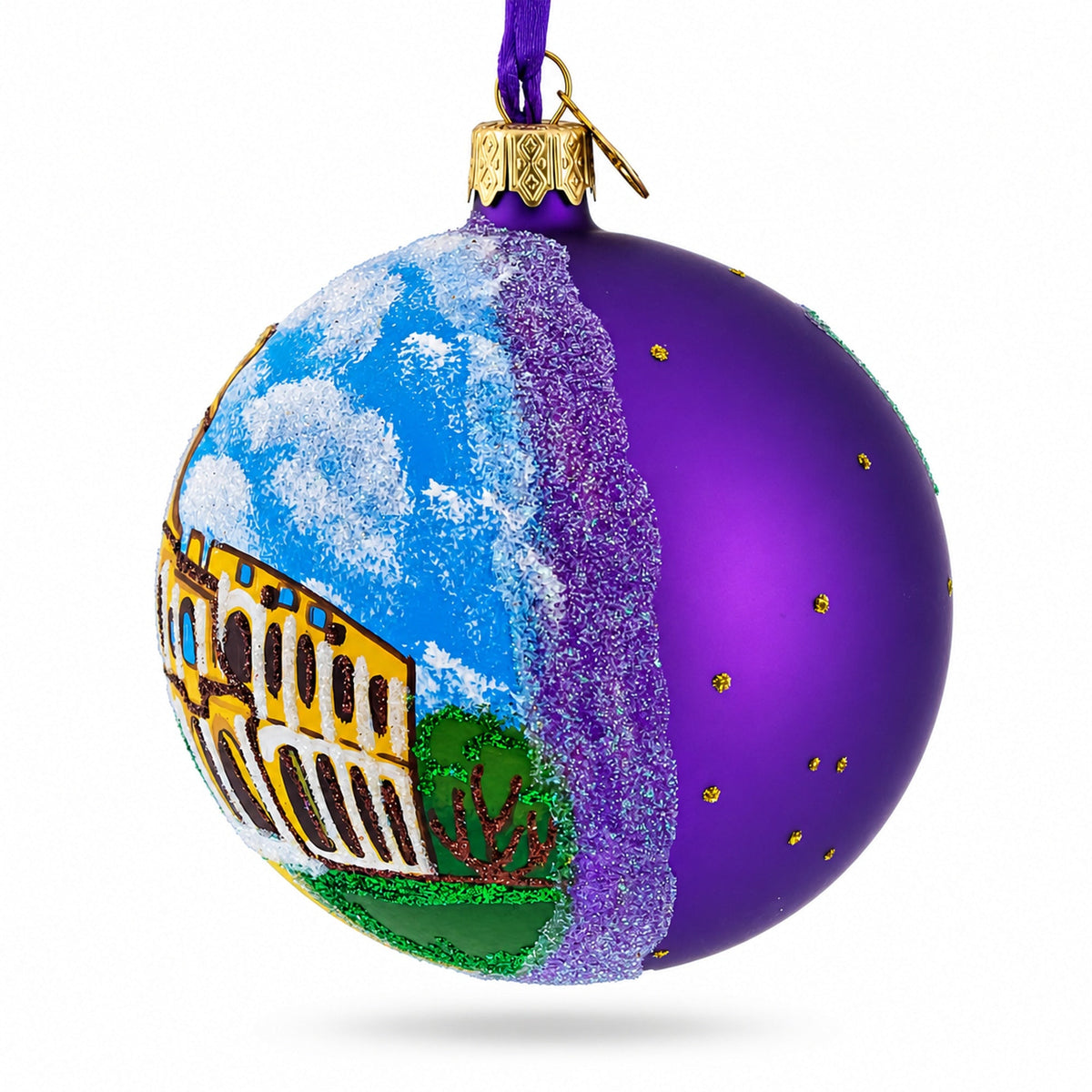 Colosseum, Rome, Italy Glass Ball Christmas Ornament 4 Inches