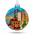 San Francisco, USA Tram Glass Christmas Ornament 3.25 Inches