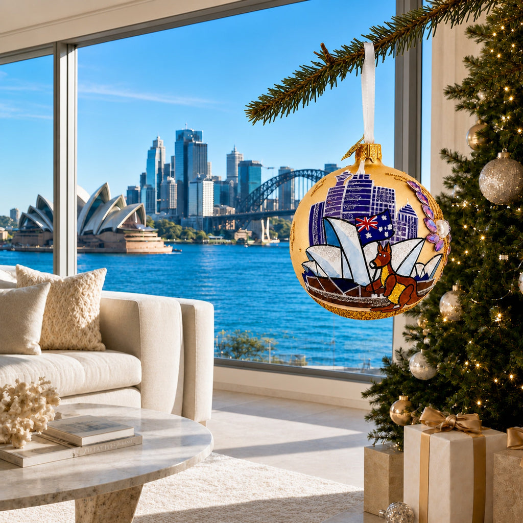 Sydney Opera House, Australia Glass Christmas Ornament 3.25 Inches