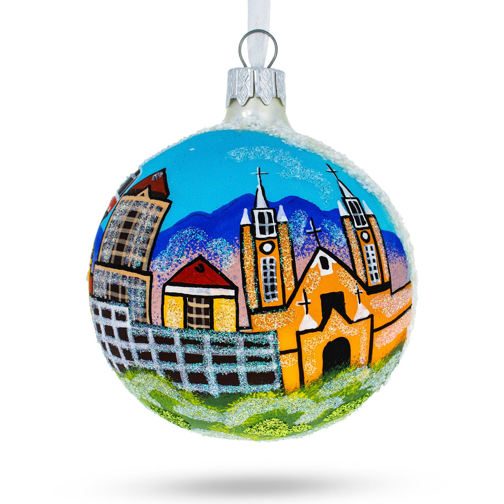 Albuquerque, New Mexico Glass Christmas Ornament 3.25 Inches