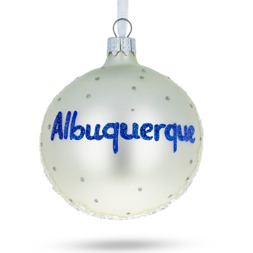 Albuquerque, New Mexico Glass Christmas Ornament 3.25 Inches