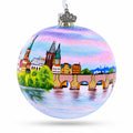 Karluv Most, Prague, Czech Republic Glass Ball Christmas Ornament 4 Inches