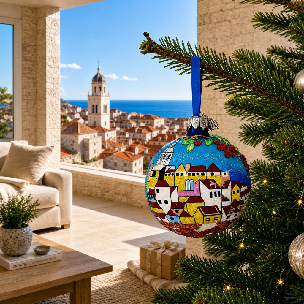 Alfama, Lisbon, Portugal Glass Ball Christmas Ornament 3.25 Inches