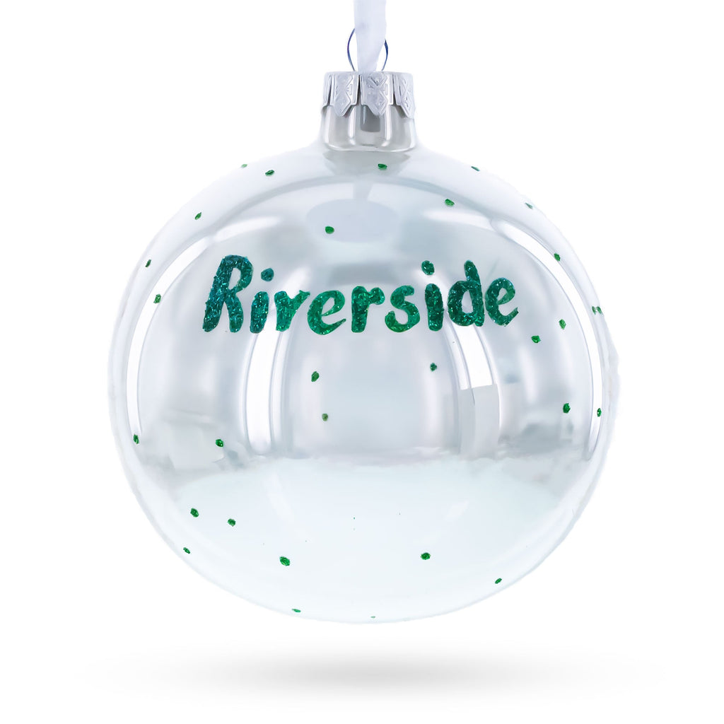 Riverside, California Glass Ball Christmas Ornament 4 Inches