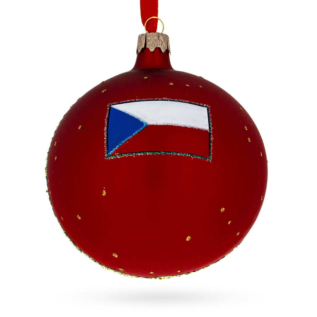 Statue of St Wenceslas, Prague, Czech Republic Glass Ball Christmas Ornament 4 Inches