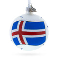 Flag of Iceland Glass Ball Christmas Ornament 3.25 Inches