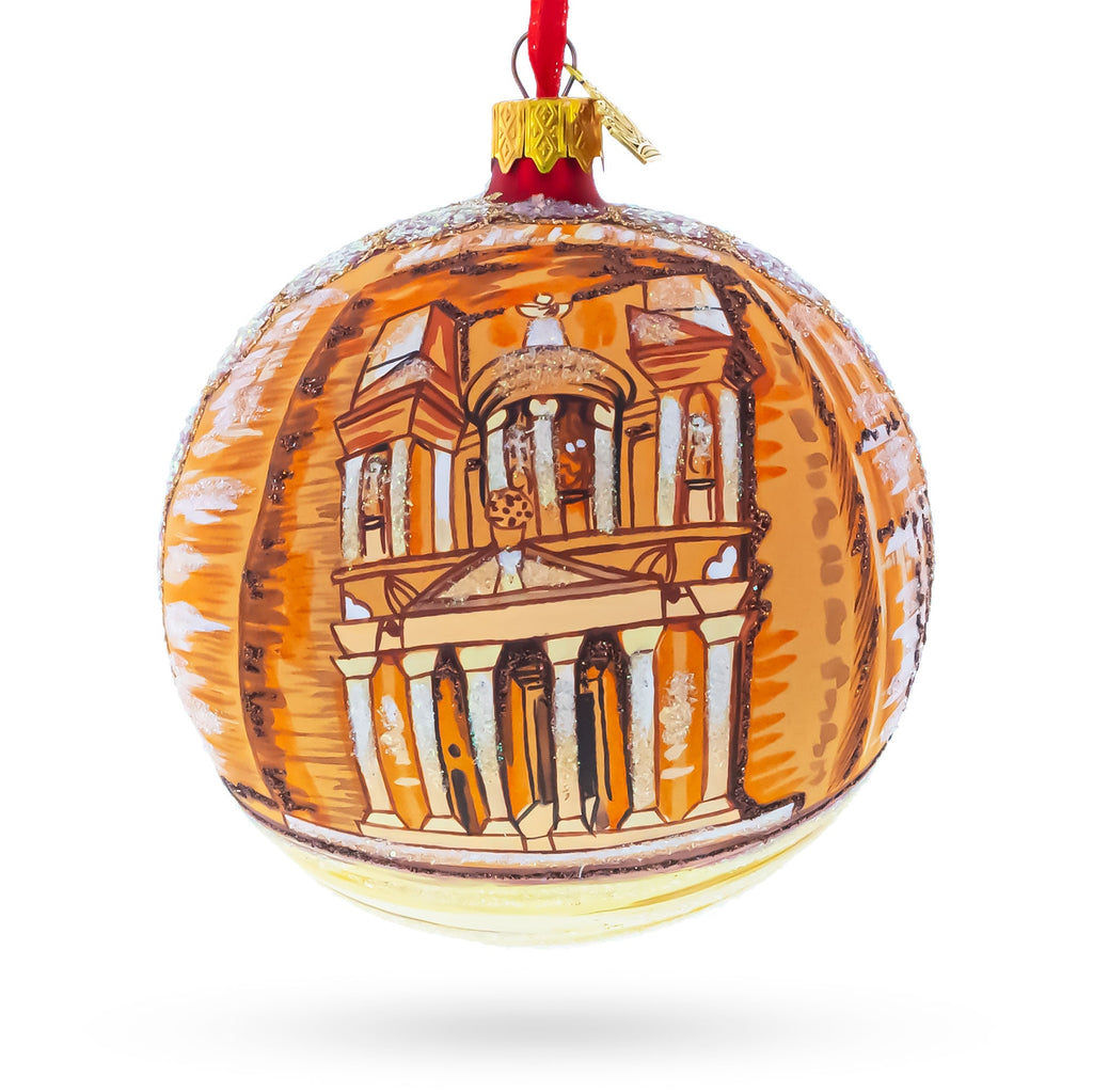 Petra, Jordan Glass Ball Christmas Ornament 4 Inches