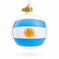 Flag of Argentina Glass Ball Christmas Ornament 3.25 Inches