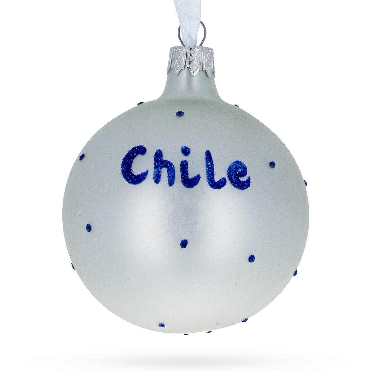 Flag of Chile Glass Ball Christmas Ornament 3.25 Inches