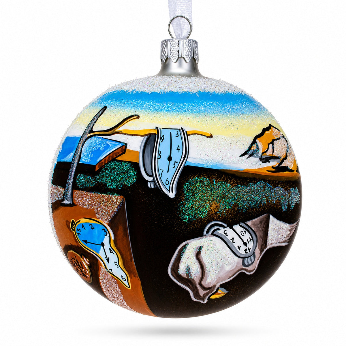1931 'The Persistence of Memory' by Salvador Dalí Glass Ball Christmas Ornament 4 Inches