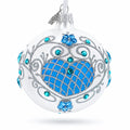 Turquoise Glass Ball Christmas Ornament 3.25 Inches