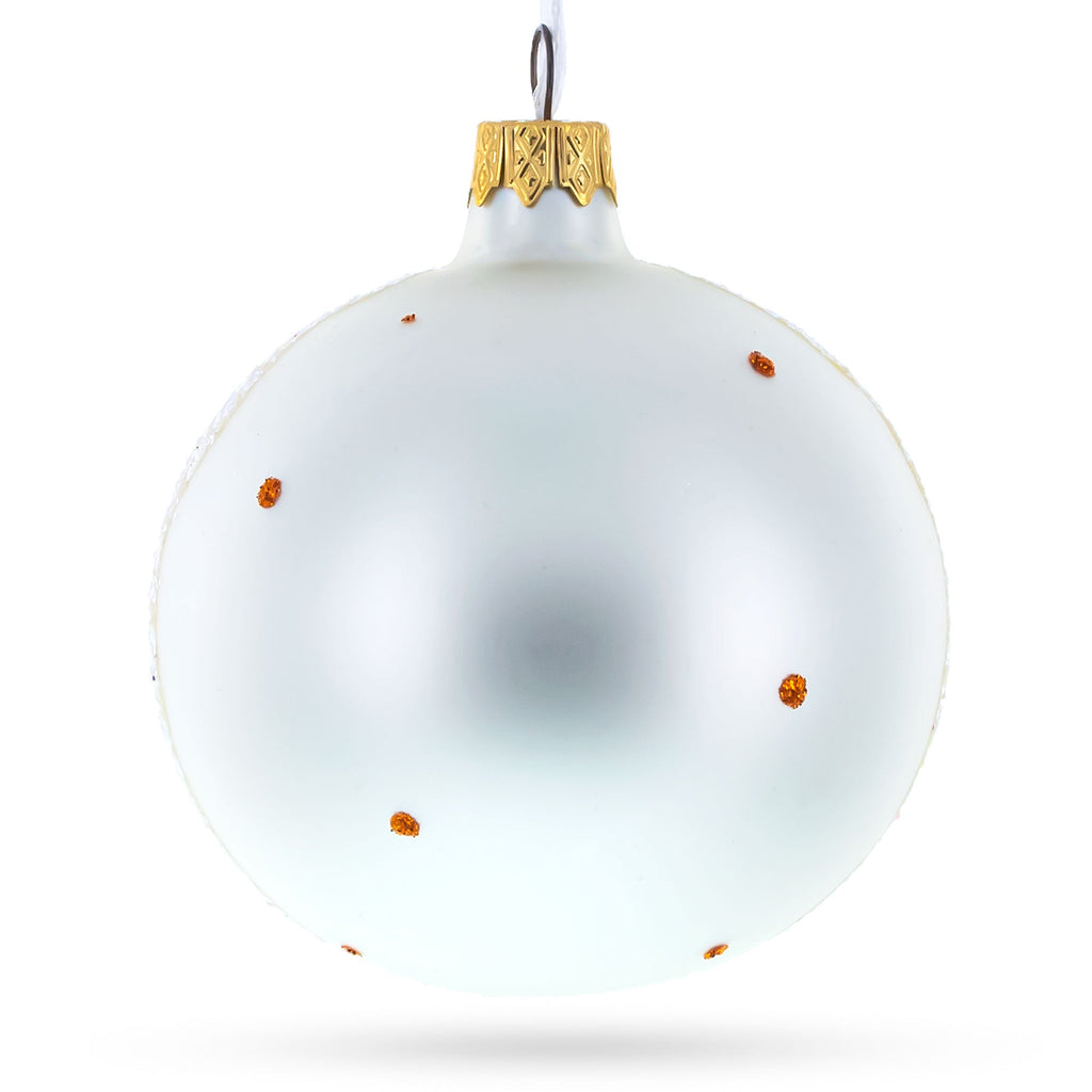 Turkey and Veggies Glass Ball Christmas Ornament 3.25 Inches