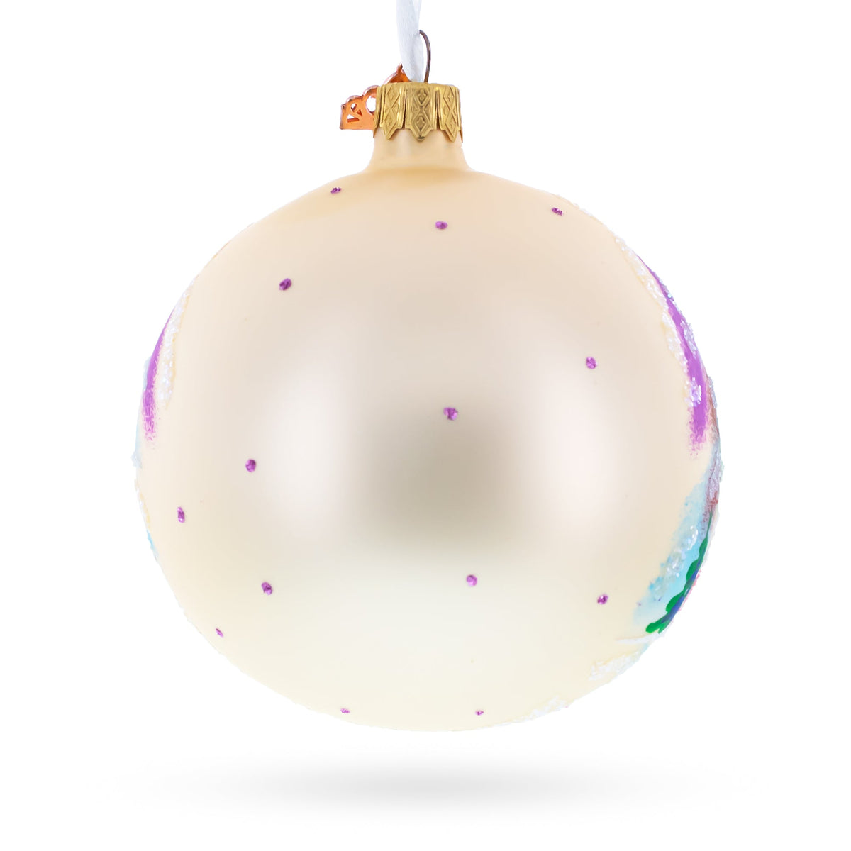 Troll the Fisherman Glass Ball Christmas Ornament 4 Inches