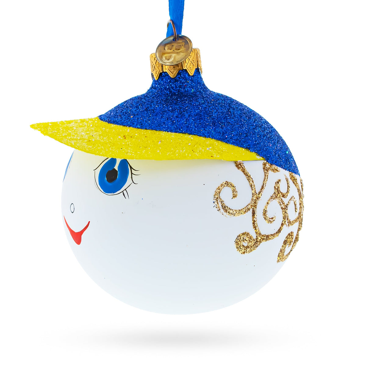 Boy in the Hat Glass Ball Christmas Ornament 3.25 Inches
